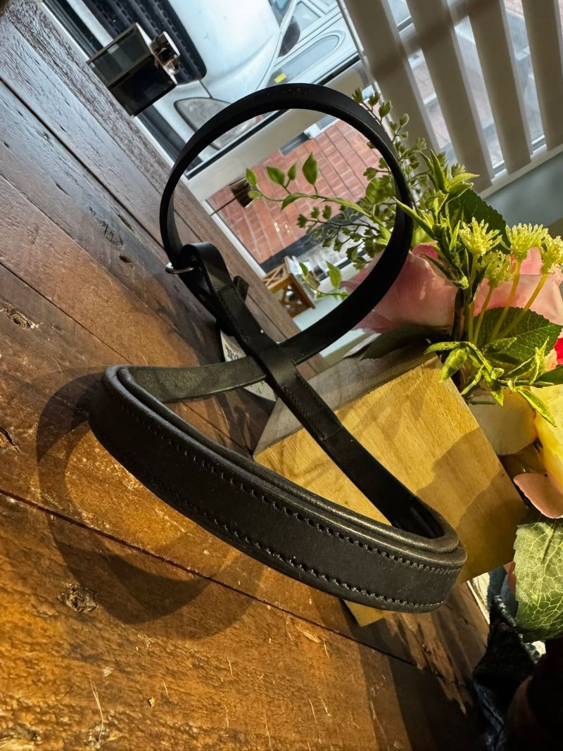 Black leather padded head collar for dogs