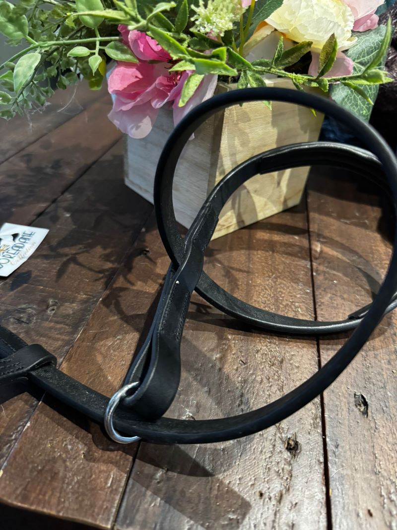 Black leather padded head collar for dogs 